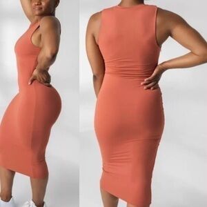 Vitality Balance Athletica Sunstone Pink Ivy Sleeveless
Bodycon Midi Dress Sz M